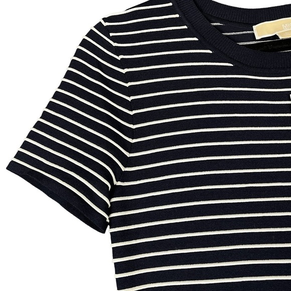 Michael Kors Ottoman Stripe Navy Bodycon Dress Women's Size Large - Picture 5 of 11